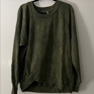 Zella Olive Green Pigment Dyed Women's Sweater